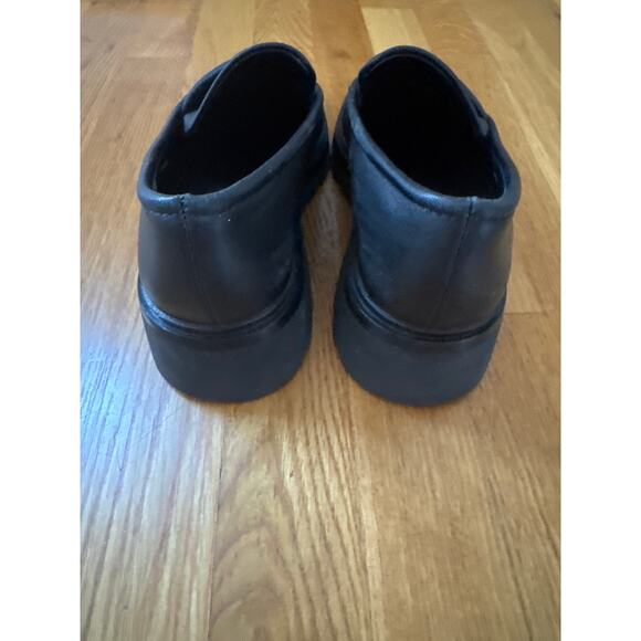 Vince Womens Robin Apron Toe Leather Black Chunky Lug Sole Penny Loafers Sz 8 - Picture 5 of 8